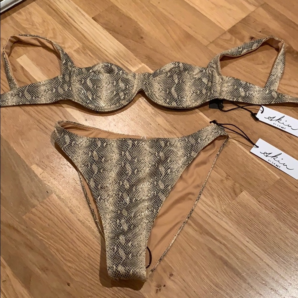 Revolve snake pattern high wasted bathing suit